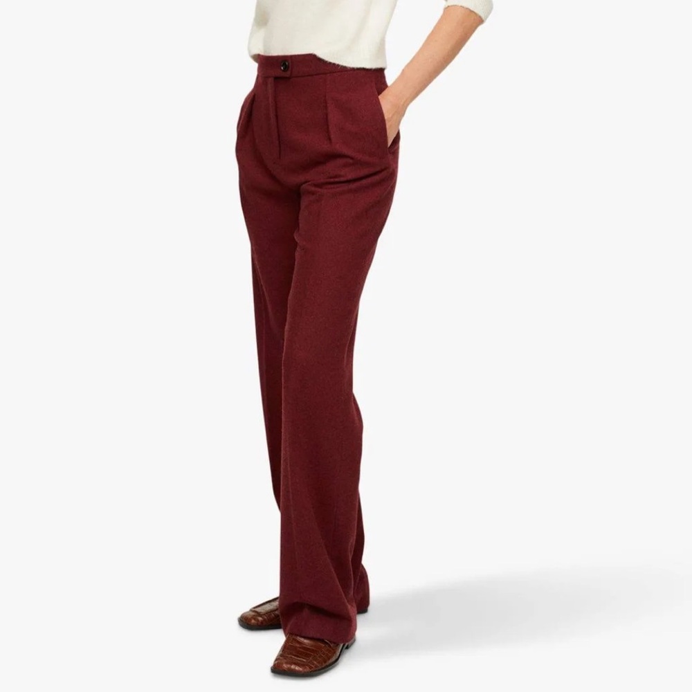 MANGO NWT Wool Suit Pants in Red size 6